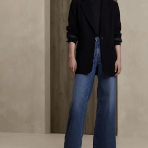 Banana republic high rise wide leg denim - luxe high rise trouser